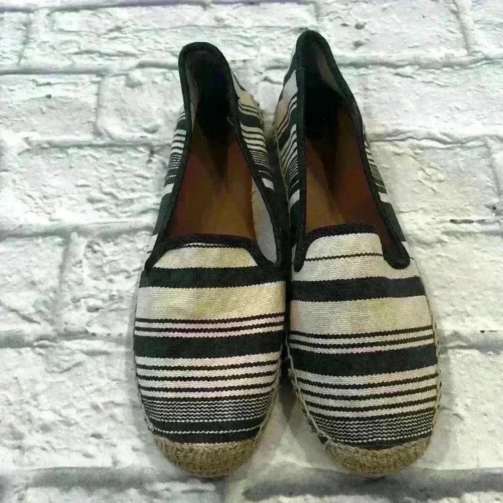 G.H Bass & Co. Women's Striped Espadrille‎ Flats Casual Slip On Shoes Size 9